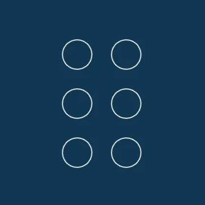 I have coded a grid of 6 circles (representing braille) by using the following p5 code example. <a href='https://editor.p5js.org/zhiru44@gmail.com/sketches/45qEIeQ2e'>See the code here</a>